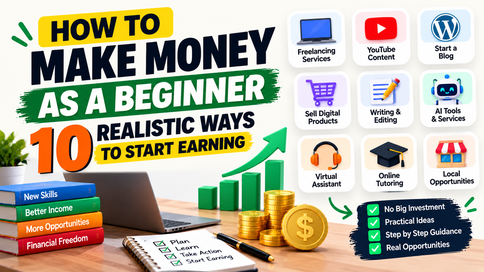 10 realistic ways to make money as a beginner